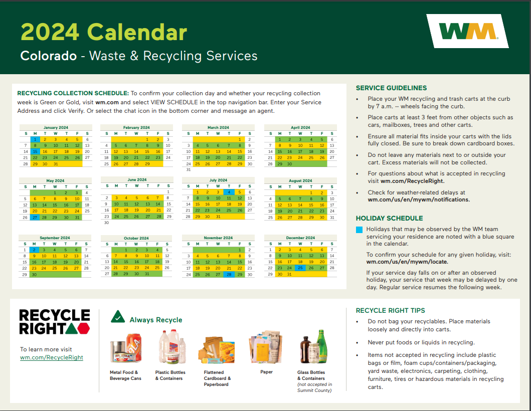 2024 Waste Management Calendar Hadria Tanitansy