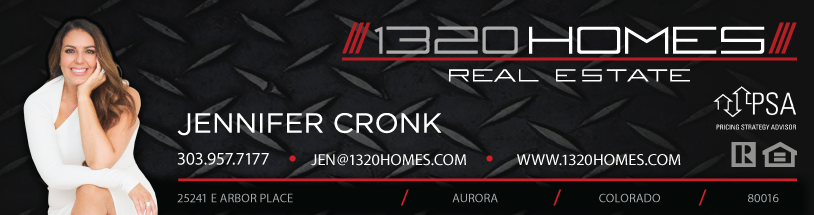 Promotional banner from 1320 Homes Real Estate with contact information.