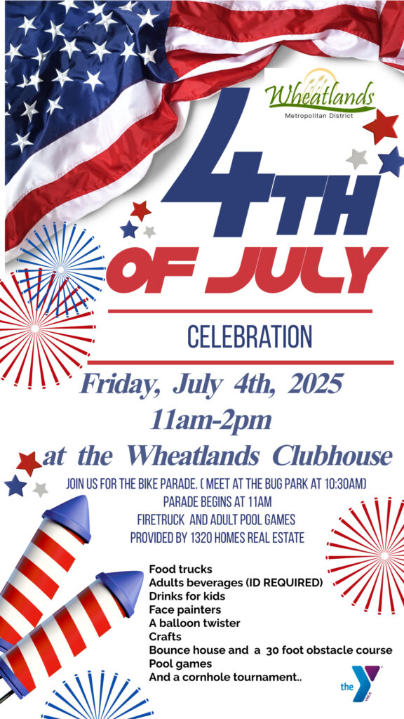 Flyer advertising Wheatlands 4th of July celebration