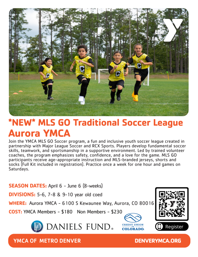 Informational flyer for Tradition Youth Soccer League starting April 6, 2026.