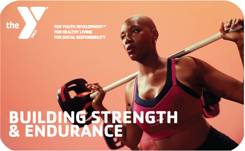 Woman with barbell on shoulders.