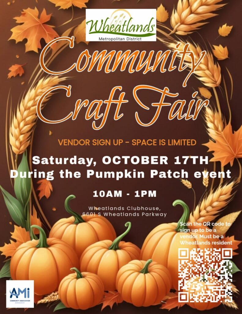 Community Craft Fair October 17th with QR Code to sign up