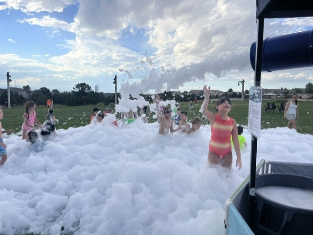 kids in a large area of foam