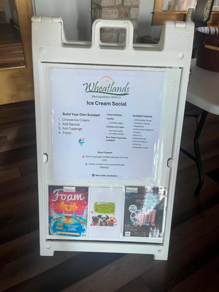 ice cream social sign and menu